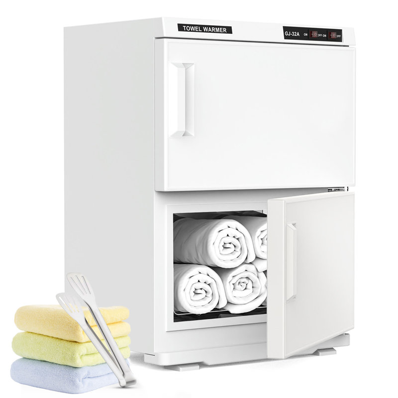 32L Hot Towel Warmer Cabinet, Freestanding Bath Towel Warmer, Large Capacity Towel Double Cabinet for Spa, Bathroom, Salon