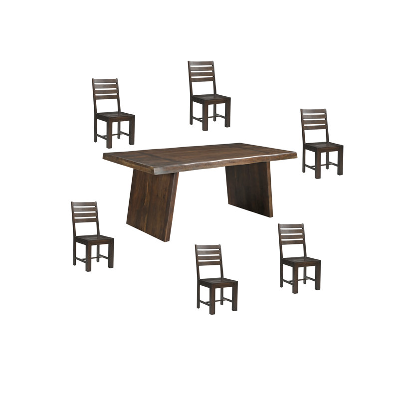 Ensemble de salle à manger Chaliyah, H 30 po x L 75 po x l 38 po, 7 pièces : table, 6 chaises