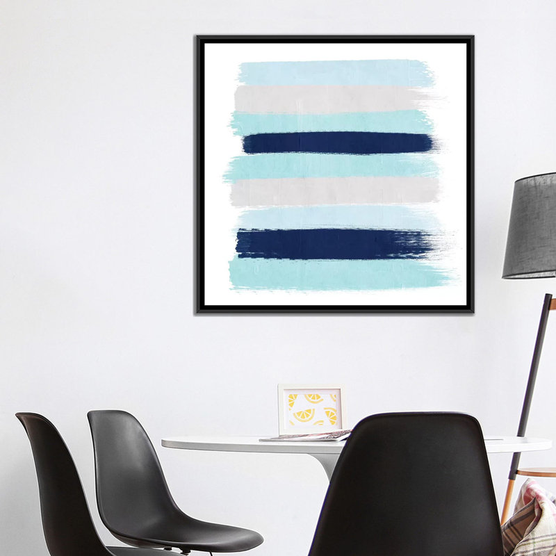 « riley rayures », reproduction sur toile, H 37 po x l 37 po x P 1,5 po, Toile avec cadre noir