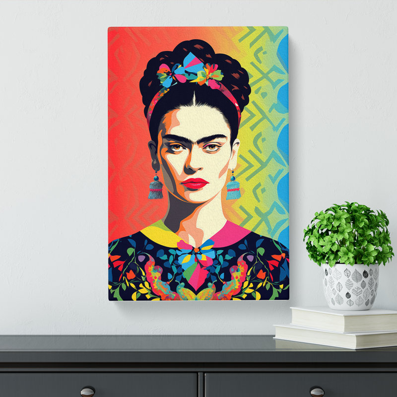 Frida Kahlo Op - Wrapped Canvas, 50cm H x 35cm W x 3cm D