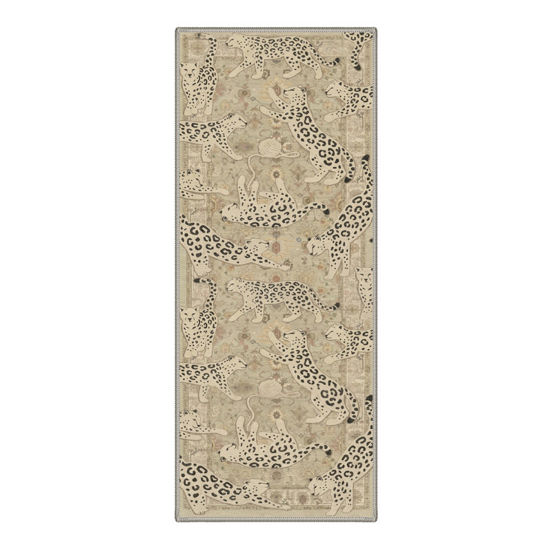 Tapis lavable à la machine Allandale, Tapis de couloir 2 pi 6 po x 8 pi, Sand Beige