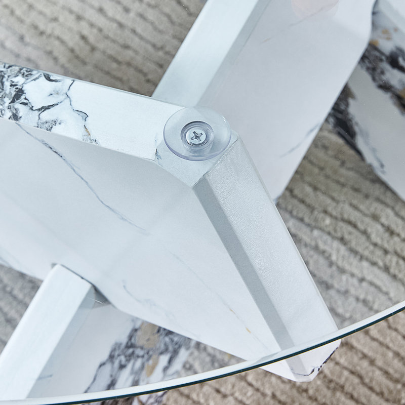 Round Glass Coffee Table (Only Including Table)