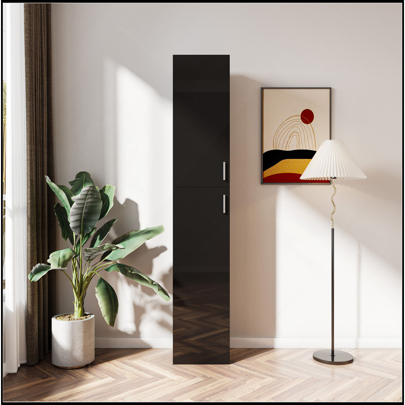 Armoire autoportante polyvalente pour diverses pièces au design élégant, Noir