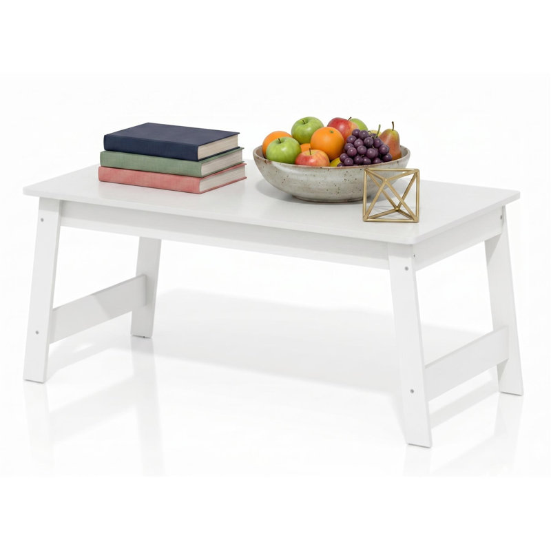  Beginning Coffee Table White Minimalist Center Table with Open Storage Shelf