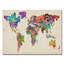 « typographie world map ii » par michael tompsett, impression sur toile tendue en mauve/orange/vert-10173285