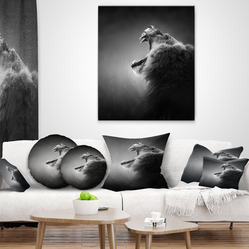 Coussin d’exposition pour les dents animal lion, 16 po x 1 po, Coussin décoratif