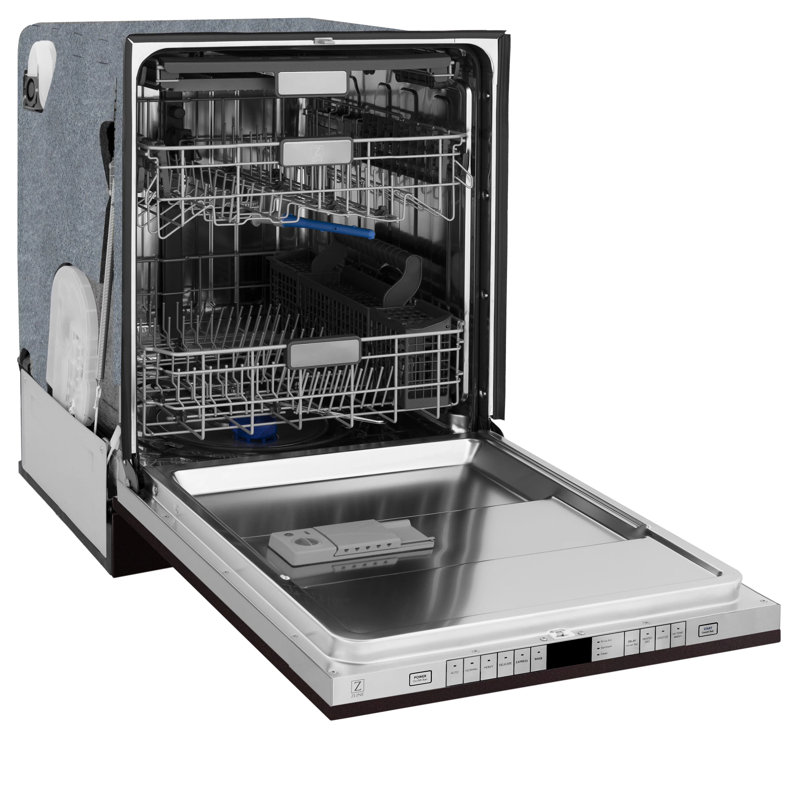 ZLINE 24 in. Monument 3rd Rack Top Touch Control Dishwasher with Tub, 45dBa, Oil Rubbed Bronze