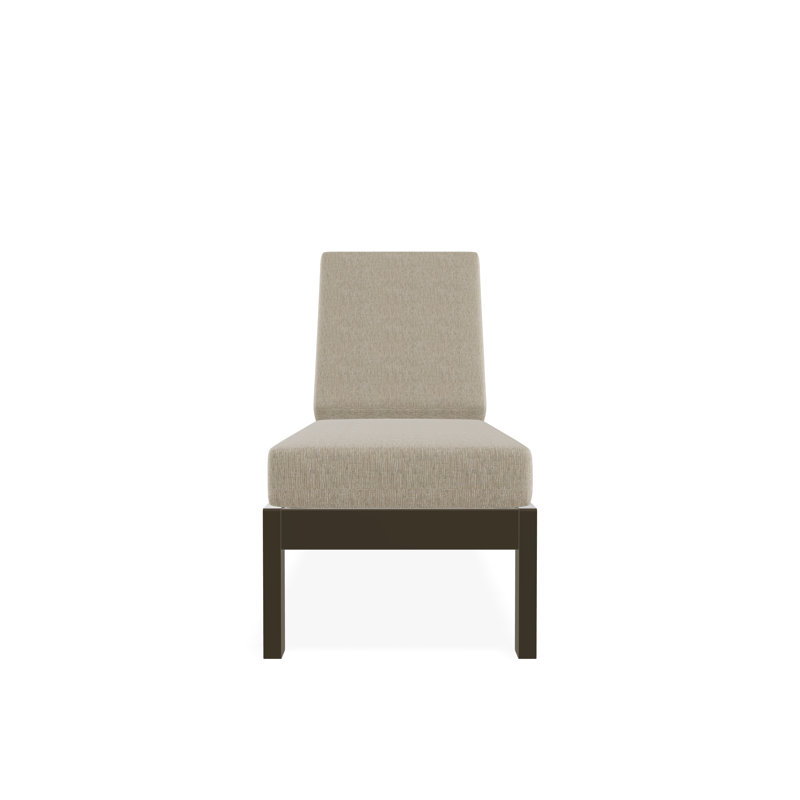 Chaise longue sans accoudoirs en polyester à 3 positions Leeward, Dune Grasscloth, Bois de plage
