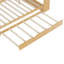 Lit de jour en bois naturel avec beaucoup de rangement, lit gigogne simple et espace d'étude productif en teintes de bois, tablettes, bureau, finition-759749633-759749638