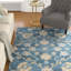 Tapis bleu en laine touffeté à la main Venery-17986720