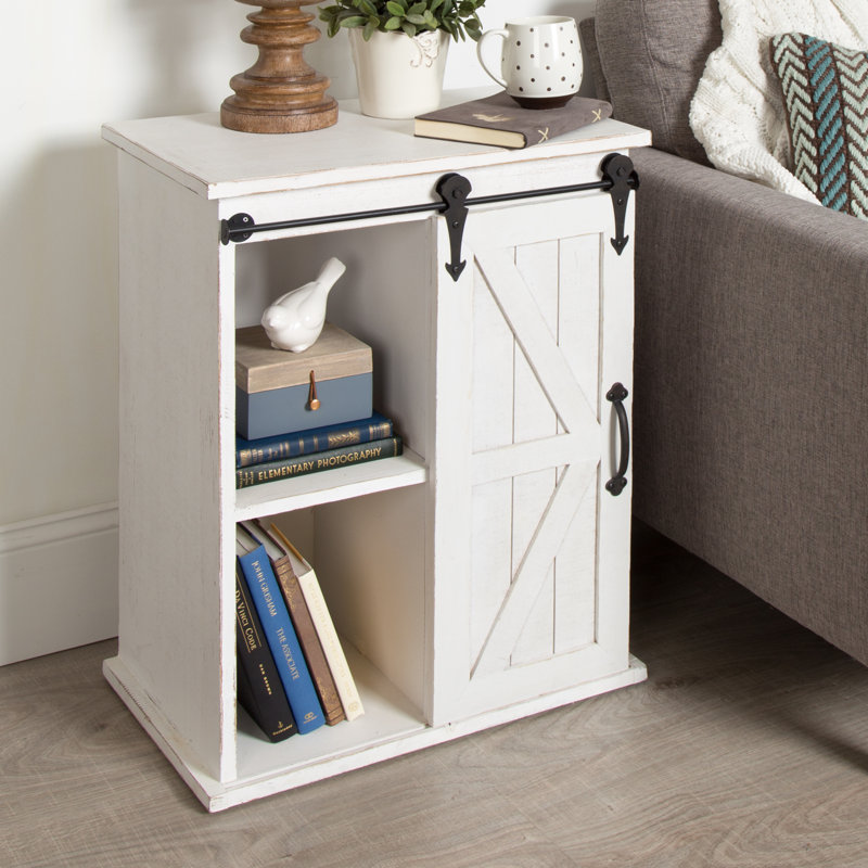 Table de bout avec rangement Dayanah, Blanc