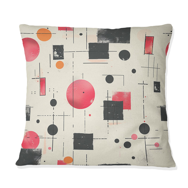 Geometric Shapes III - Coussin décoratif géométrique, H 16 po x l 16 po