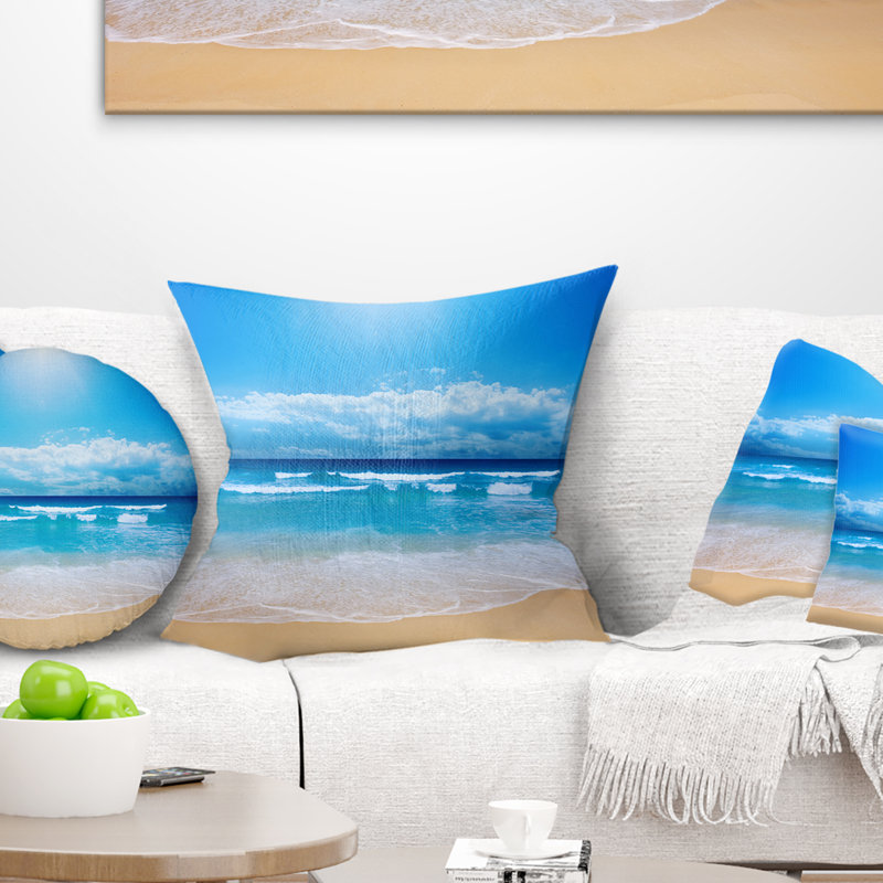 Coussin lombaire Landscape Seascape Paradise Beach, 16 po x 16 po, Carré