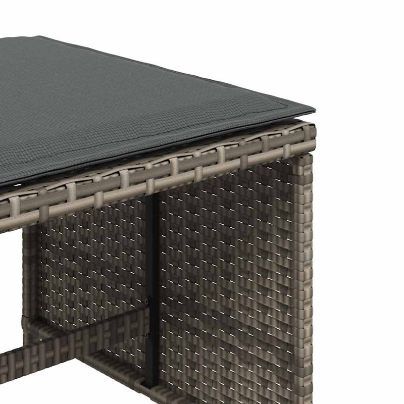 Outdoor Ottoman, Dark Grey, Grey