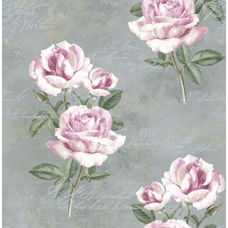 Rouleau de papier peint L 33 pi x l 20,5 po Denelle, Argent métallique / magenta