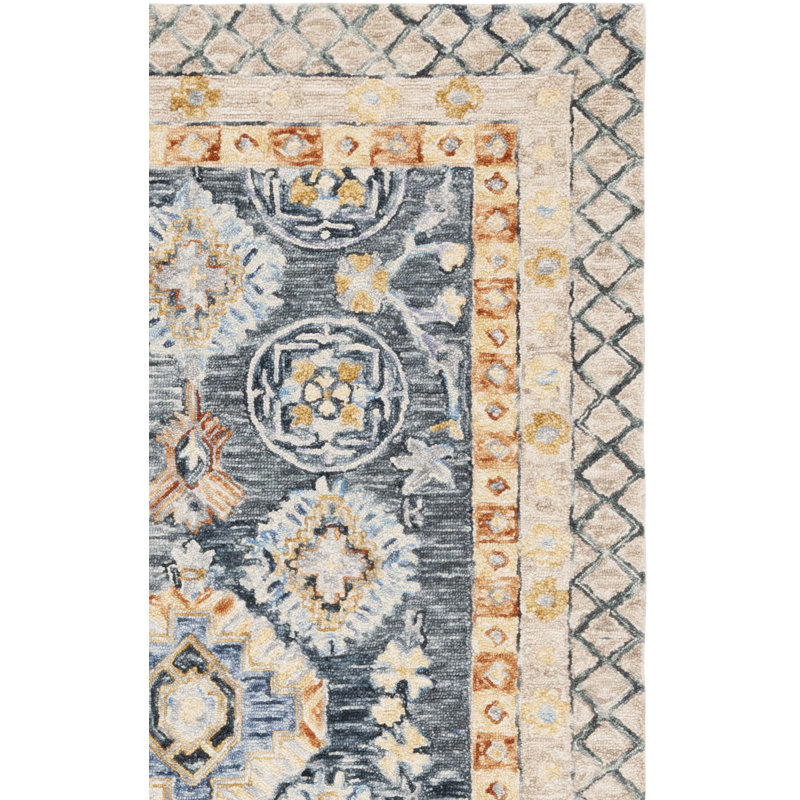 Hand Tufted Wool;Cotton Geometric Rug, Rectangle 6' x 9'