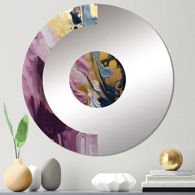 Achernar - Miroir mural demi-cercle, 31,4 po x 31,4 po