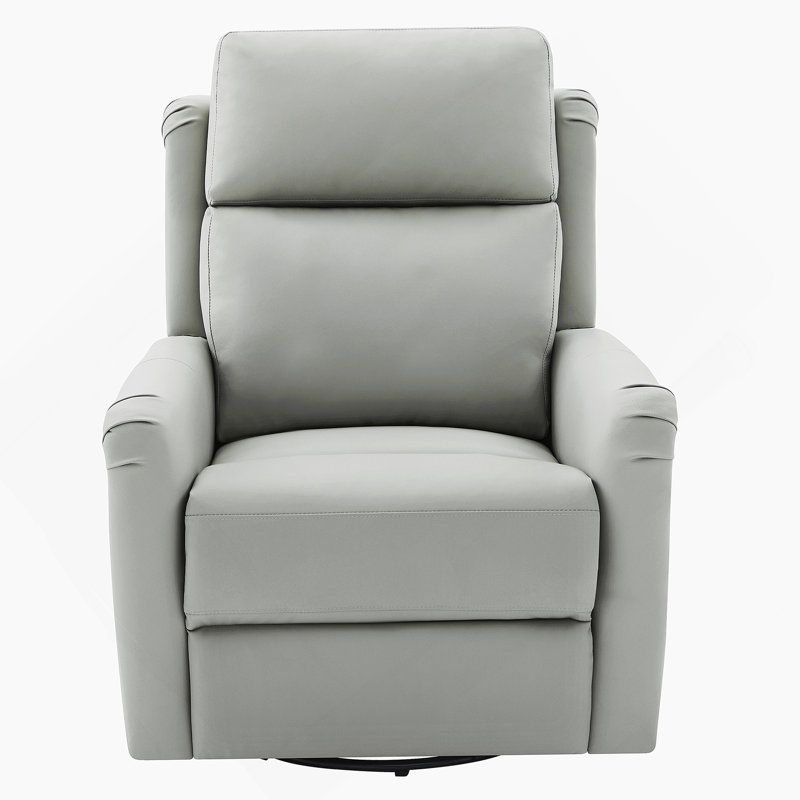 Modern Manual Recliner Swivel Rocking Recliner Massage Recliner Chair With 8-Point Massage With Heating And Storage Pocket For Living Room And Home Theater, Grey
