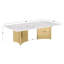 Table basse en marbre blanc avec base en acier inoxydable-1233977922