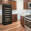 Freestanding Red Oak Wine Cabinet with Embraco Compressor, Humidity Control & UV Glass Door