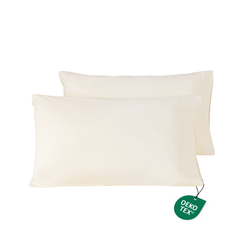 Ensemble de taies d'oreiller 100% coton 250TC Percale, Taie d’oreiller standard, Ivoire ivoire