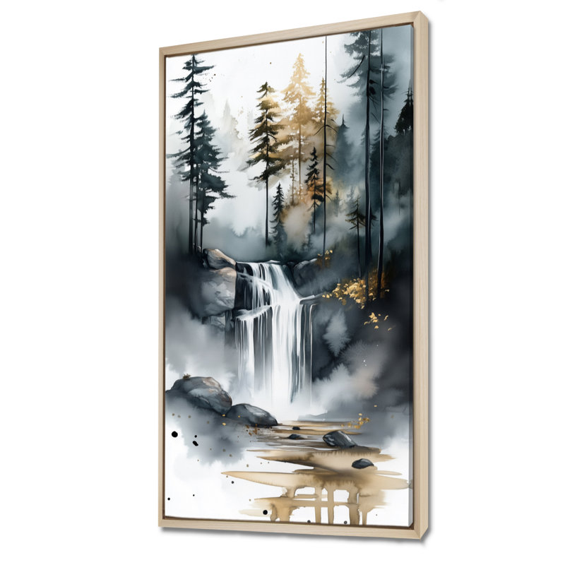 «Gray Gold Chamberlin III - Gray Dramatic Large», reproduction d'art sur toile encadrée nature, H 20 po x l 12 po