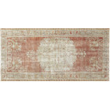 One-of-a-Kind Hand-Knotted 1960s 3'1" x 6'3" Runner Wool Area Rug in Red/Gray