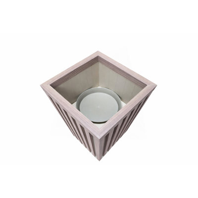 Square Grove Column Planter - Ash Brown