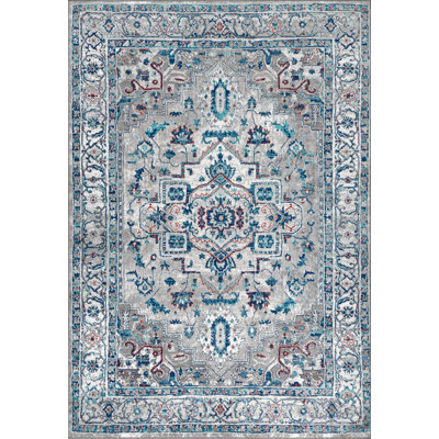 Lawrence Hill Modern Persian Vintage Medallion Light Gray/Blue Rug