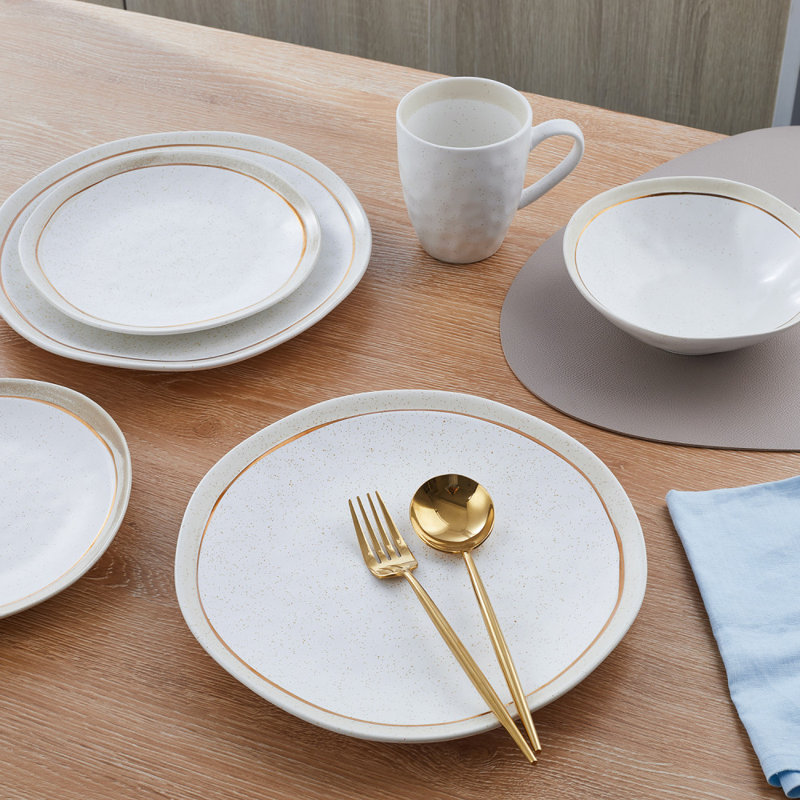 Service de table en porcelaine 32 pièces Stone Lain Clara, Blanc