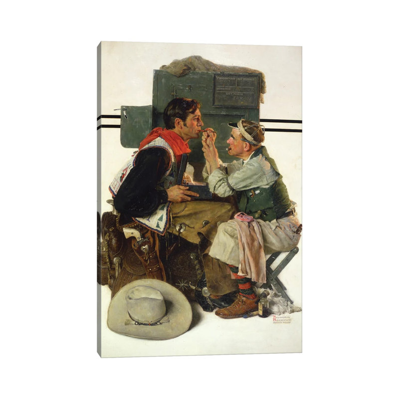 Movie Star Being Made Up by Norman Rockwell - Gallery-Wrapped Canvas Giclée on Canvas, Does Not Apply