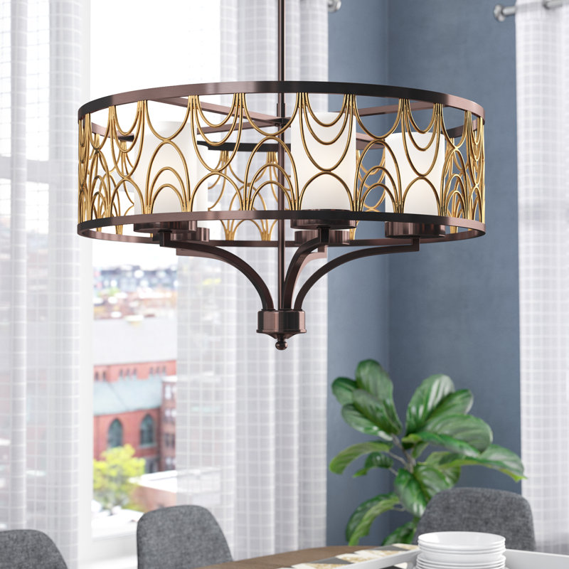 Cassilis 5 - Light Dimmable Drum Chandelier