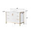Meuble-lavabo en bois massif H 35 po x l 48 po avec comptoir en quartz et lavabo simple