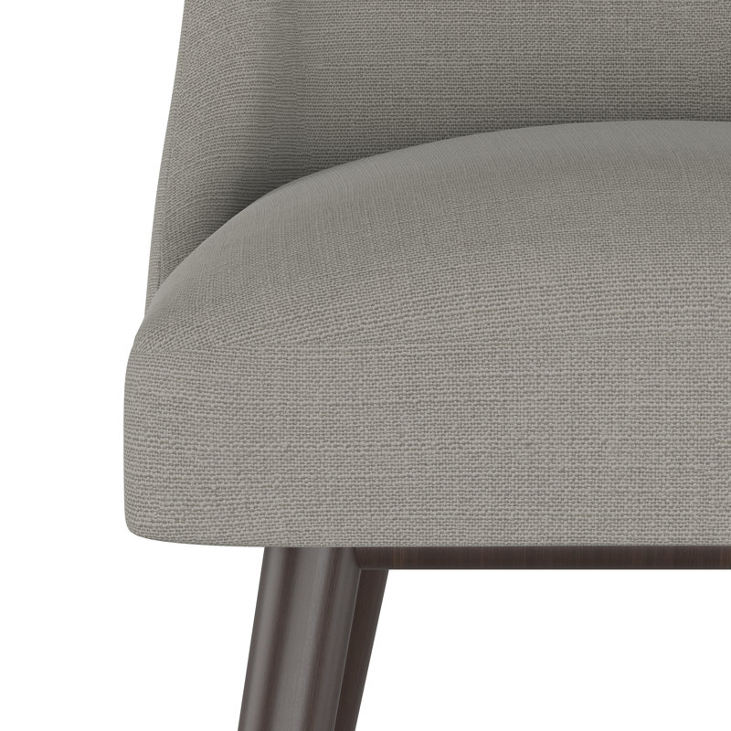 Tabouret Gallie, Espresso, Tabouret de comptoir (siège d'une hauteur de 27 p, Lin classique gris