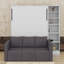 Lit escamotable double avec canapé et tablettes