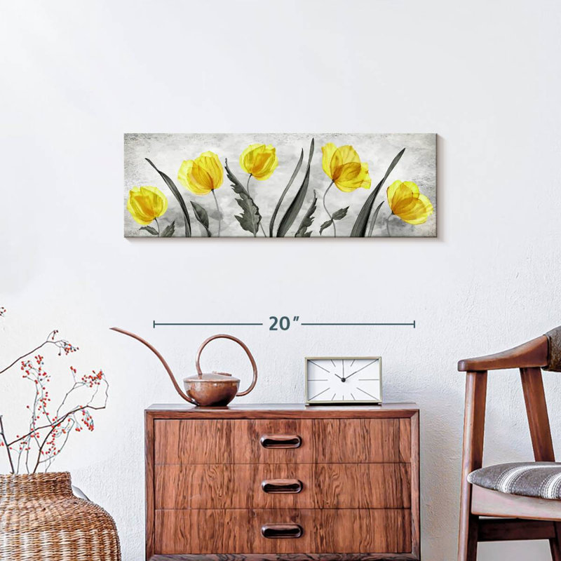 " Bright Yellow Tulips ", 8" H x 24" W x 1" D