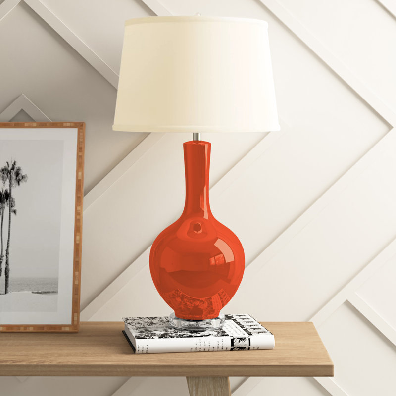 Minha Ceramic Table Lamp, Orange