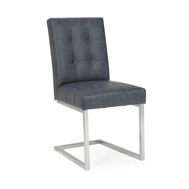 Ferber Upholstered Dining Chair, Dark Gray Polyester Blend