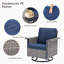 Ensemble de chaises berçantes pivotantes d'extérieur 3 pièces avec table d'appoint et chaises de patio coulissantes à accoudoirs larges pour porche ou terrasse-50809065-50809070