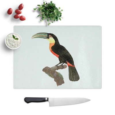 Tempered Glass Billed Toucan by Jacques Barraband Chopping Board