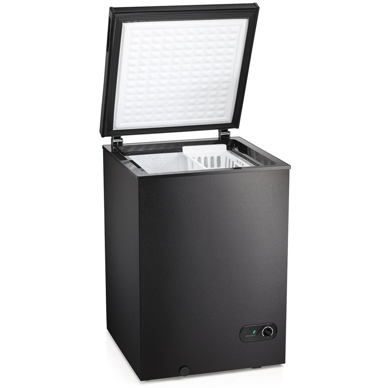 R.W.FLAME 3.5 Cu.ft.Garage Ready Chest Freezer with Adjustable Temperature, Black