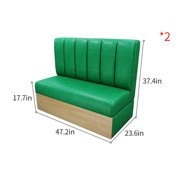 Nordic Modern Cafe Restaurant Green Benches Faux Leather Upholstered Bench