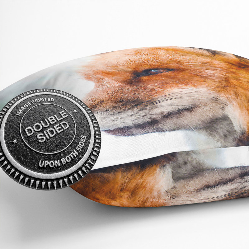 Profile of a Fox Cushion with Filling, 40cm H x 40cm W x 15cm D