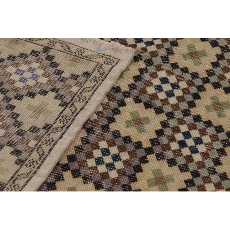 Distressed One-of-a-Kind 4'11" X 6'10" Hand Knotted Area Rug