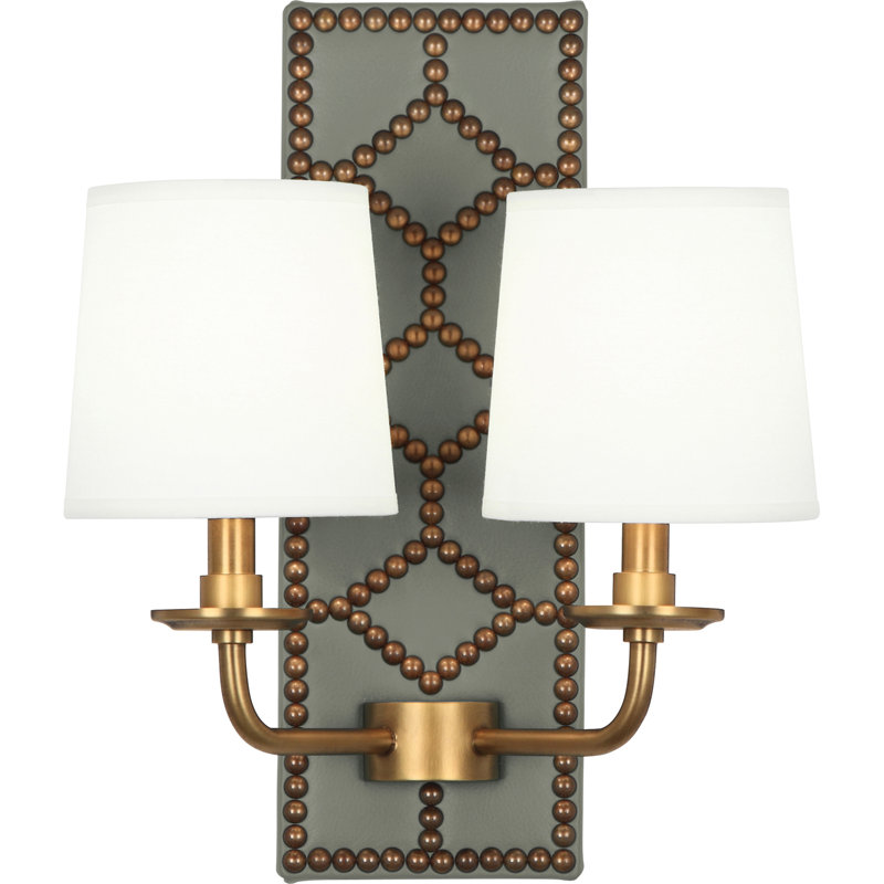 Lightfoot Armed Sconce, Gray/Aged Brass