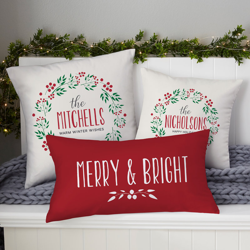 Coussin décoratif en velours de Noël 14 po, Oui