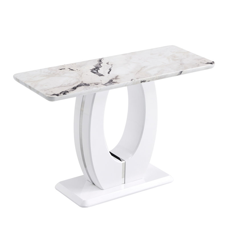 Modern Simple Glossy White Rectangular Counter Bar Table 47.24" x 18.11" x 29.52
