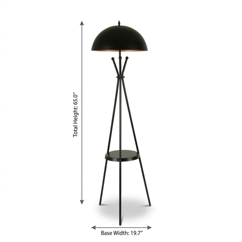 Lampe sur pied géométrique noire Valo