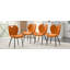Ensemble de 4 chaises de salle à manger en tissu orange avec poignée intégrée-1154772685