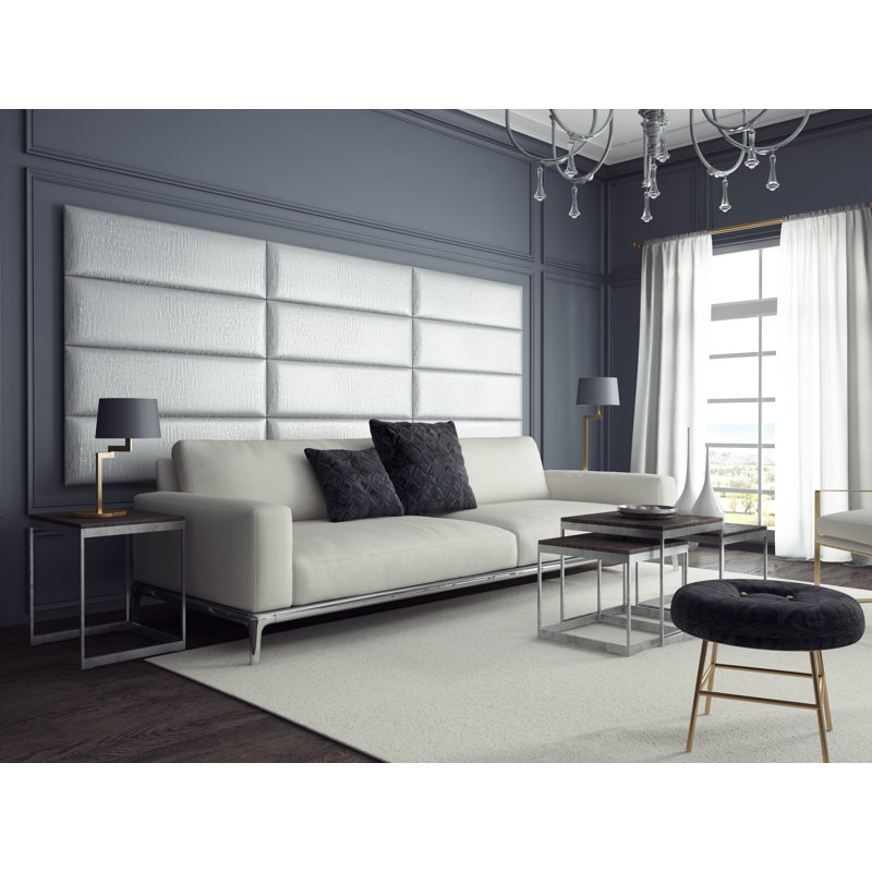 Wall Paneling in Metallic Silver